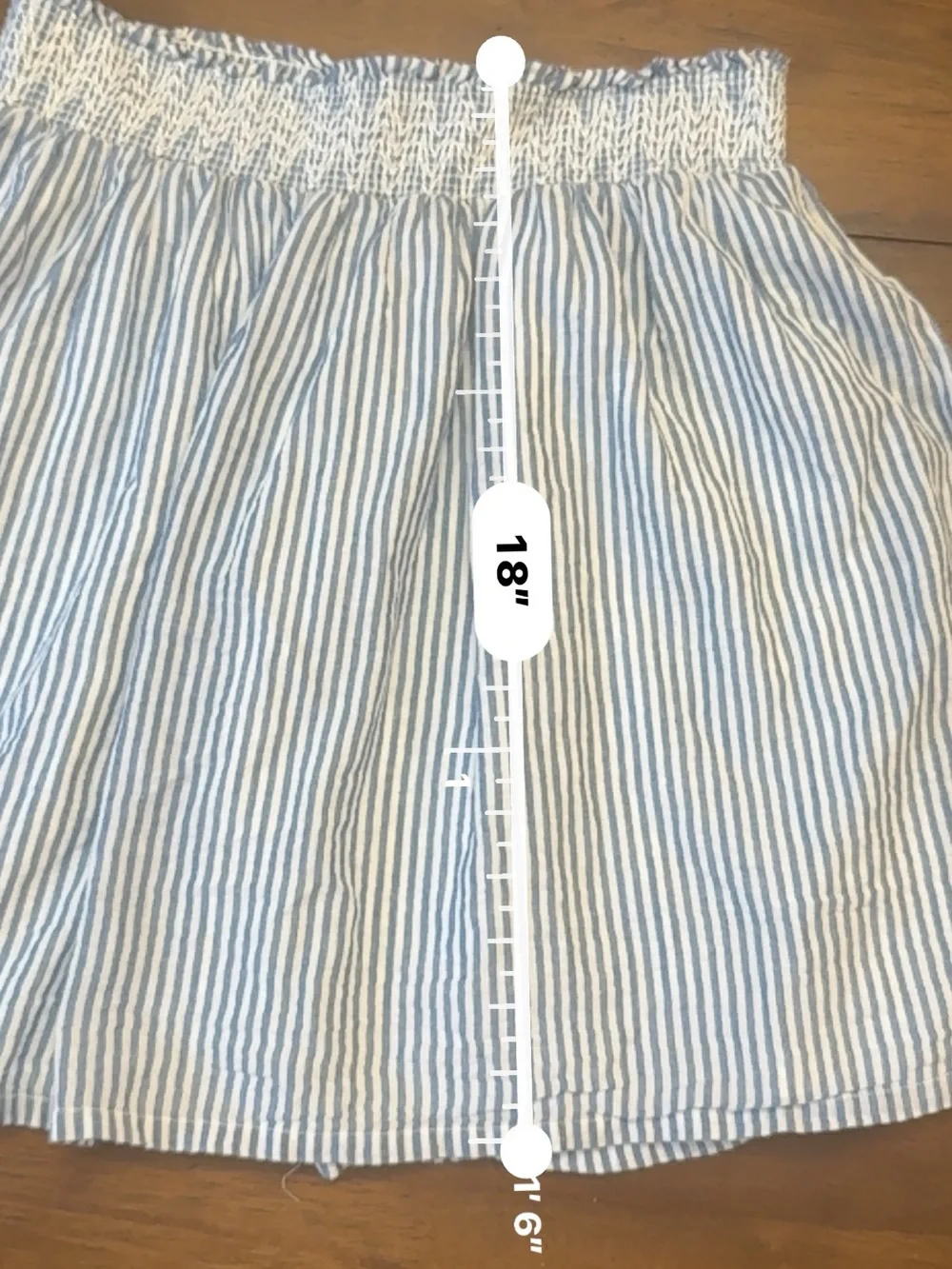 Old Navy Blue and White Striped Smocked Waist Skirt